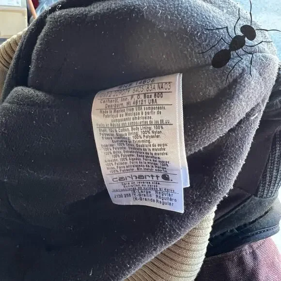 Vintage y2k gray/beige carhartt hooded work wear jacket